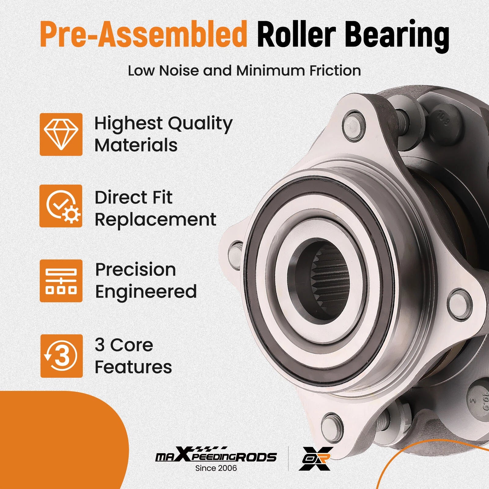 Set of 2 Front Wheel Bearing Hub Assembly for Lexus Toyota 4Runner FJ Cruiser