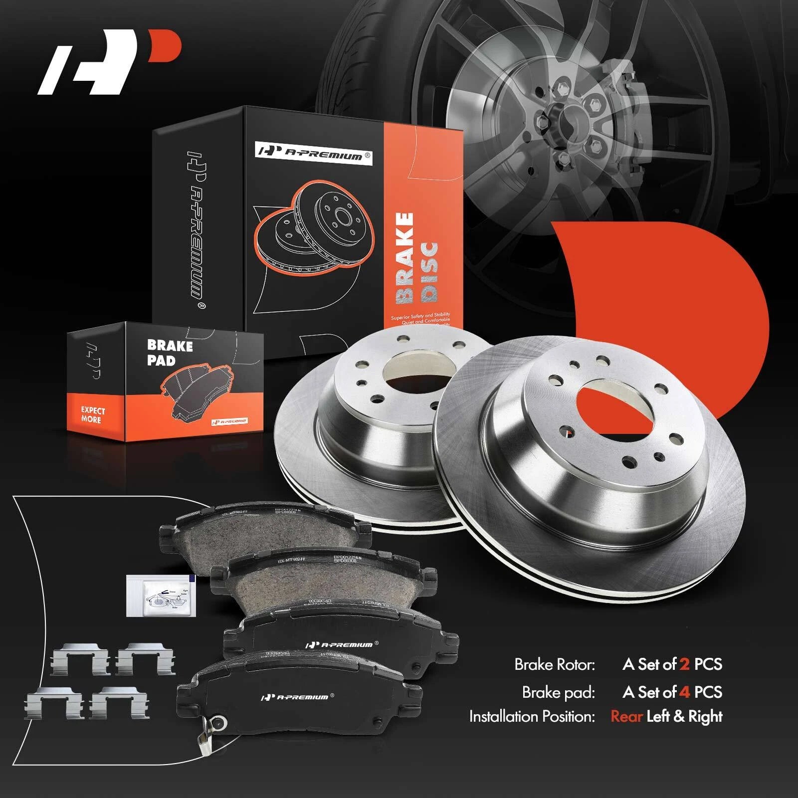 Rear Disc Brake Rotors & Ceramic Pads for Chevy Trailblazer GMC Envoy (2002–2009)