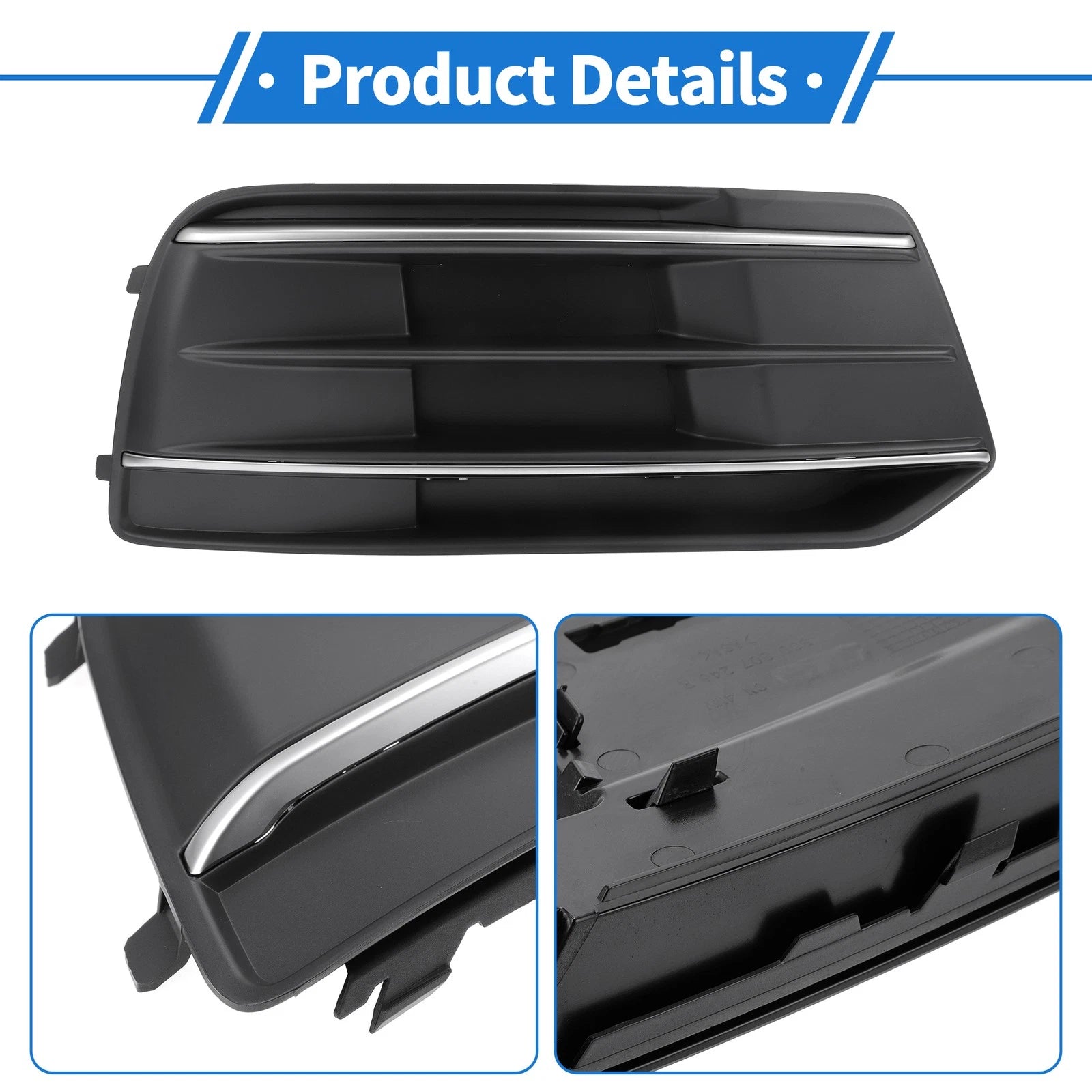 Fog Light Grill for Audi Q5 (2018–2020) No. 80A807680D Black Silver Tone