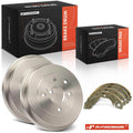 Set of 2 Brake Drums with Ceramic Brake Shoes for Nissan Sentra (2007–2012)