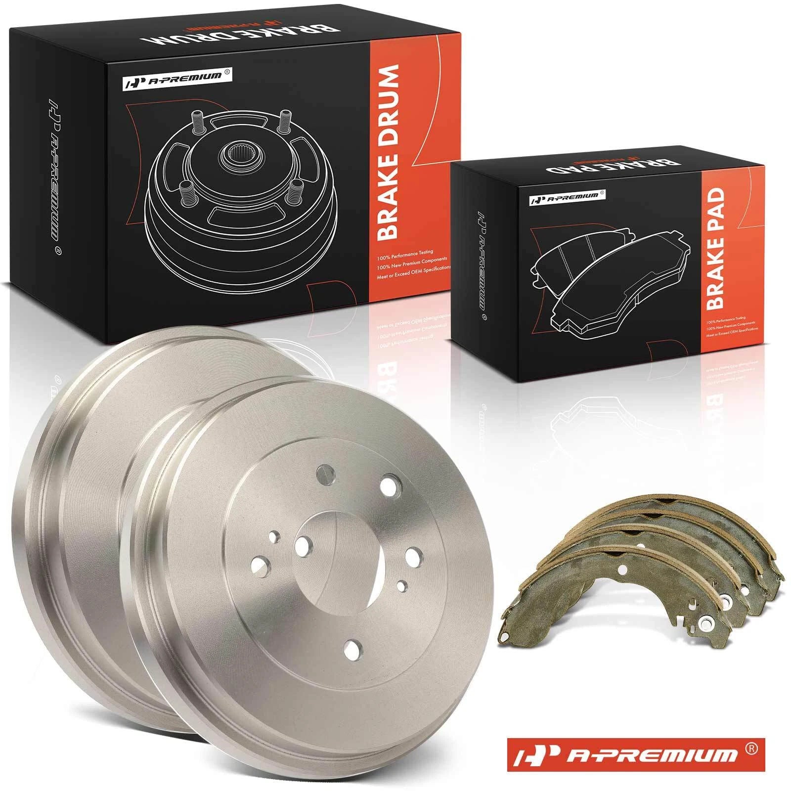 Set of 2 Brake Drums with Ceramic Brake Shoes for Nissan Sentra (2007–2012)
