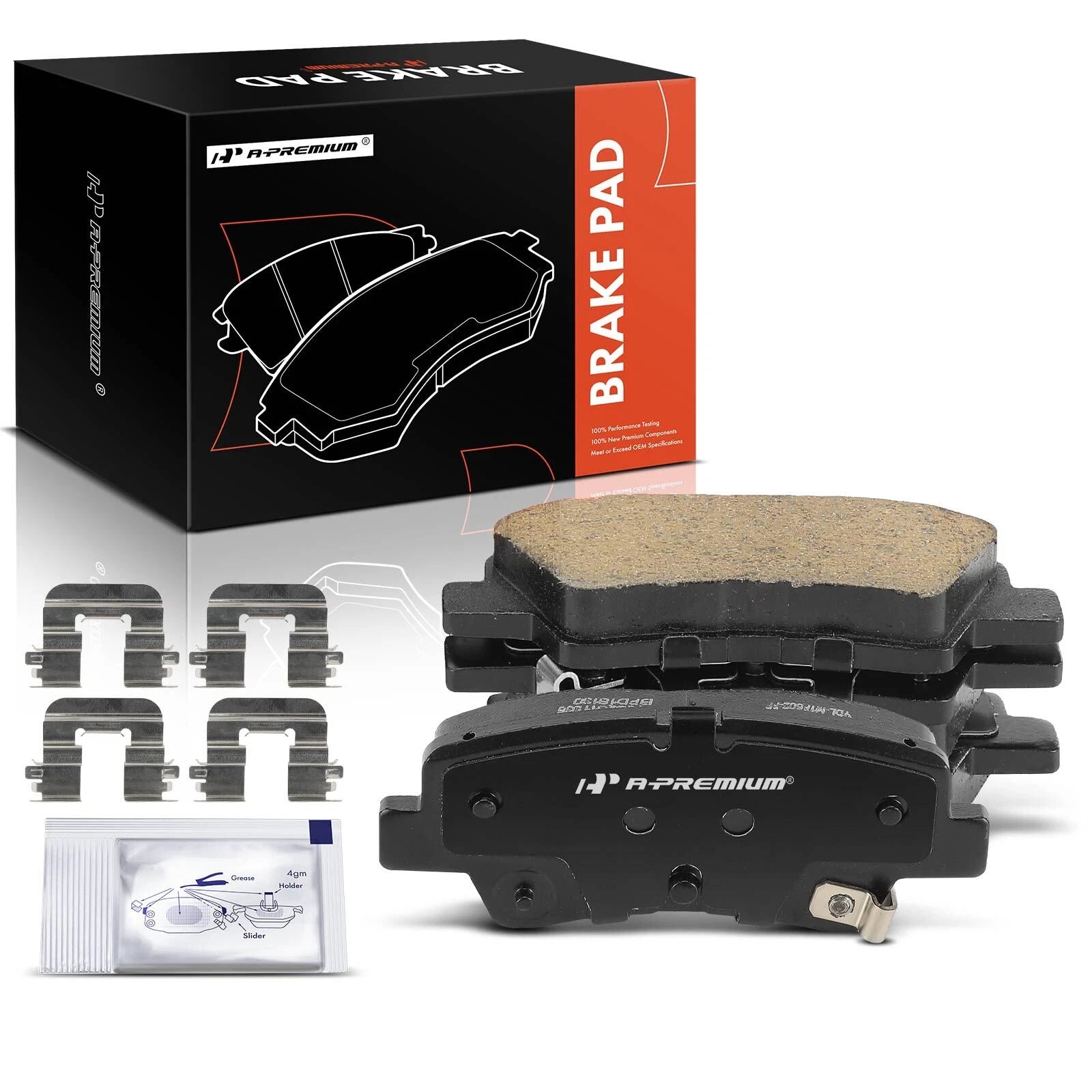 Set of 4 Rear Ceramic Brake Pads for Hyundai Sonata (2016–2019) Kia Soul Optima