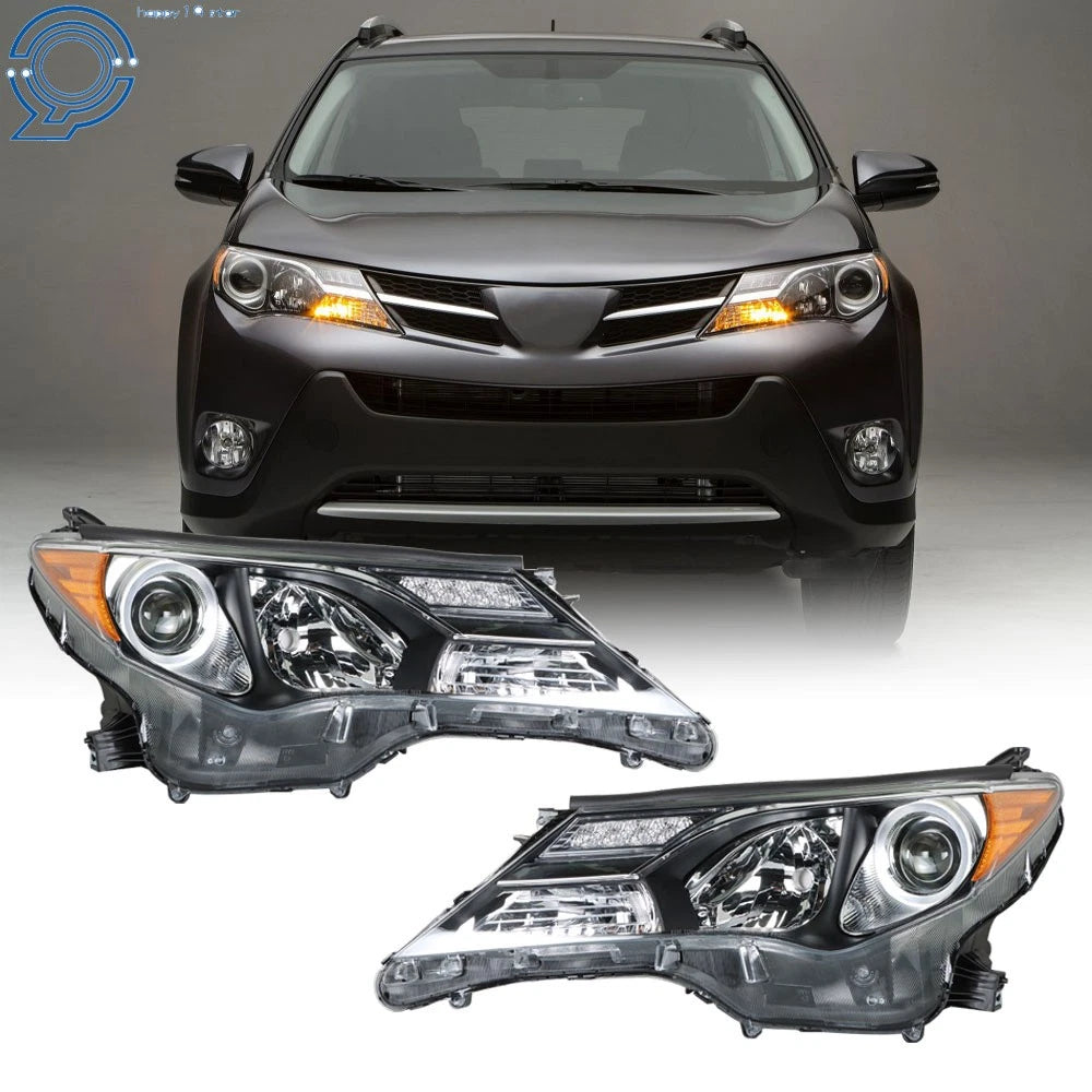 Pair of Halogen Headlights for Toyota RAV4 (2013–2015) Left+Right Side