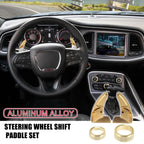 Gold Tone Inner Paddle Shifter AC Volume Knob Cover Ring Trim for Dodge Charger (2011–2023) 745065577943