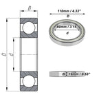 Deep Groove Ball Bearings 6916ZZ for Scooter Skateboard Wheel (80x110x16mm)