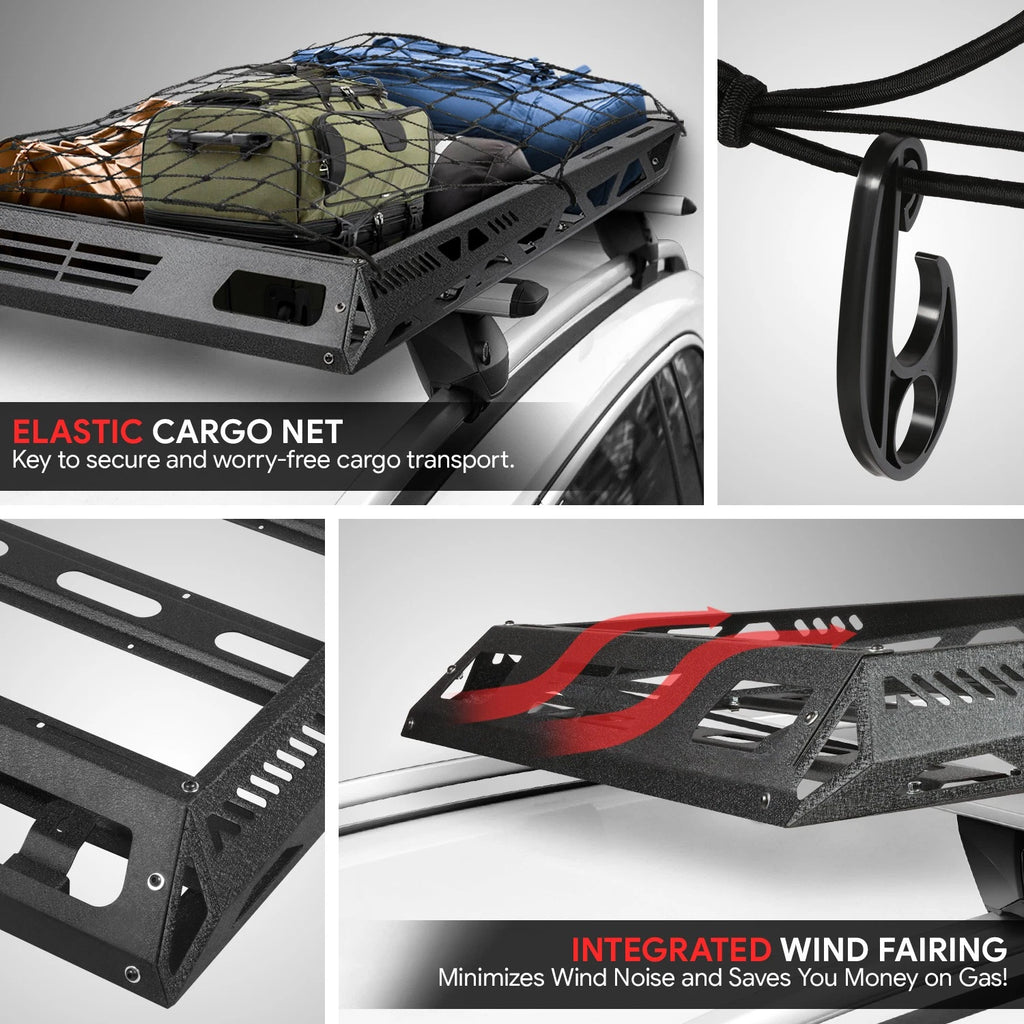 Roof Rack Cargo Carrier Basket for SUV Truck (47" x 36") Black