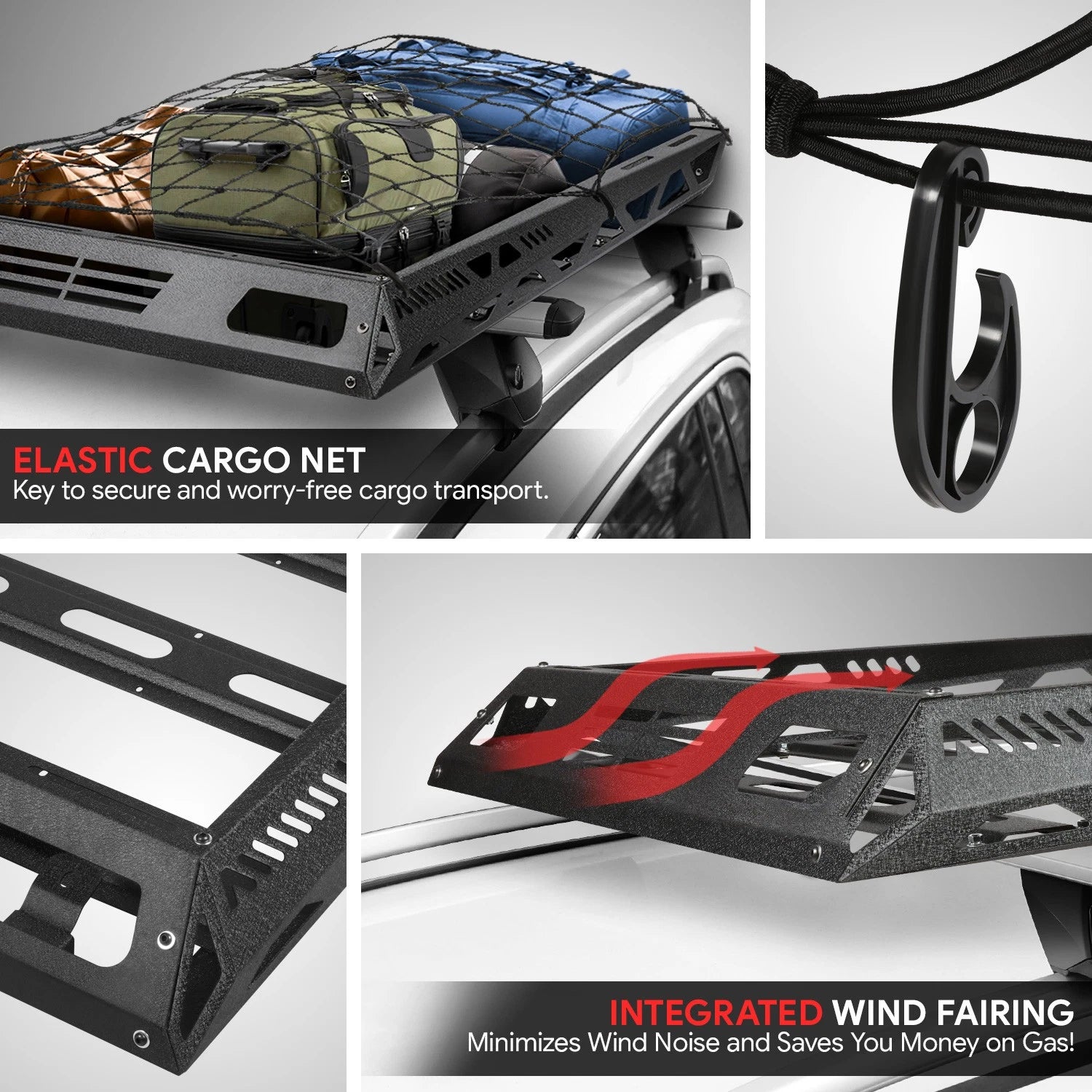 Roof Rack Cargo Carrier Basket for SUV Truck (47" x 36") Black