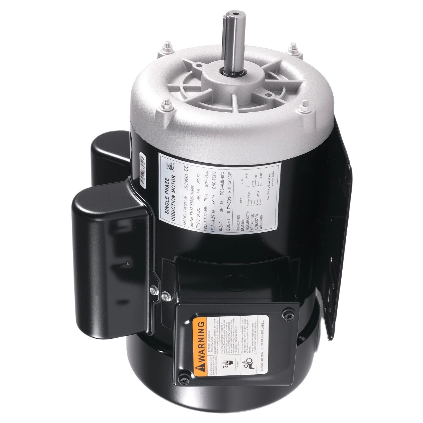1.5HP Electric Motor 115V/230V 3450RPM 56 Frame ODP 5/8" Shaft