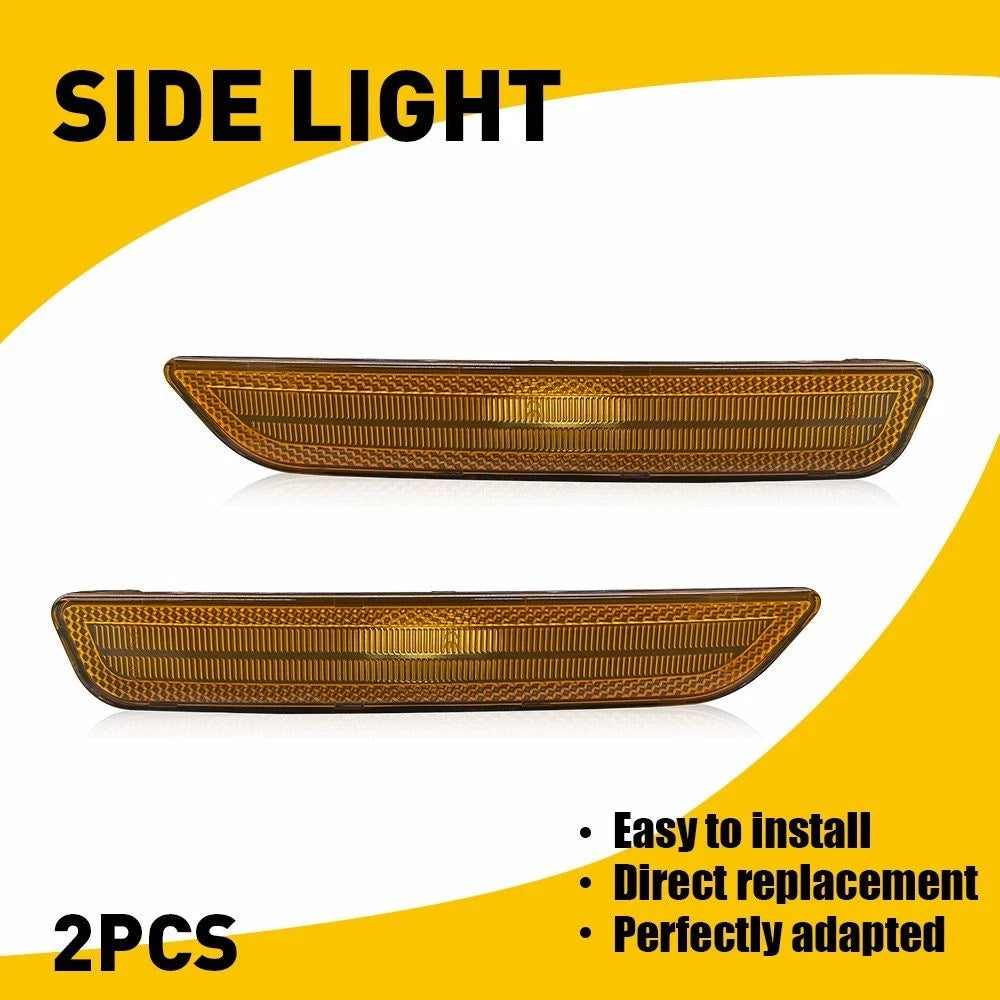2X Front Bumper Reflector Side Marker Light Assembly for Ford Mustang (2010–2014)