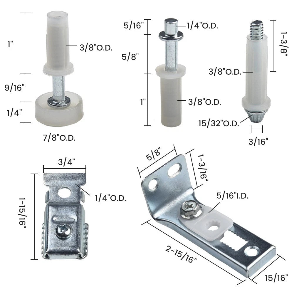 Door Hardware Repair for Bi-Fold Doors (Metal, Nylon, Silver)