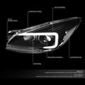 LED DRL Tube Bar Projector Headlights for Ford Escape (2013–2016)