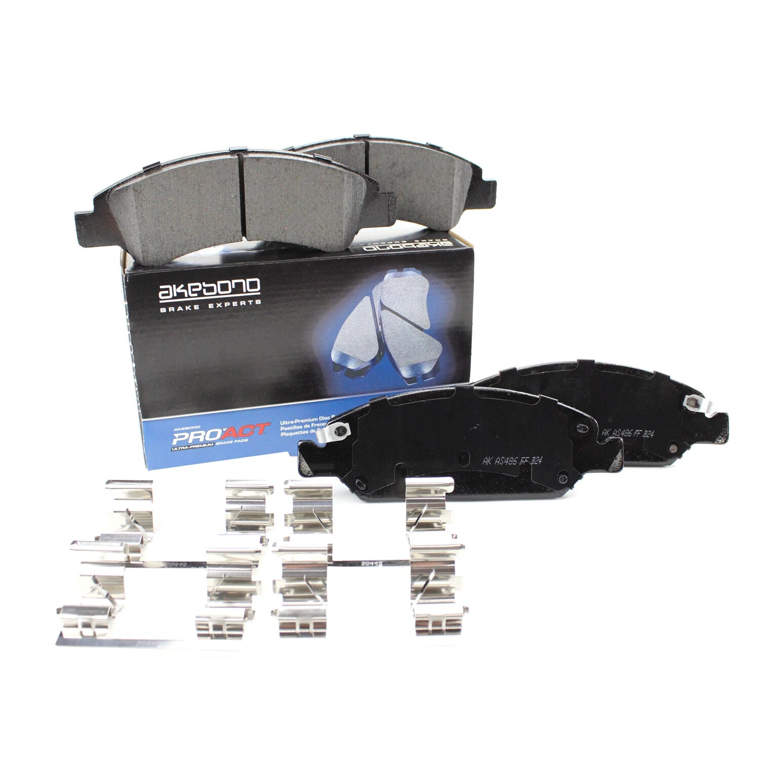 Set of 4 Akebono ProACT Front Ceramic Brake Pads for Cadillac Chevrolet GMC (2010–2023)