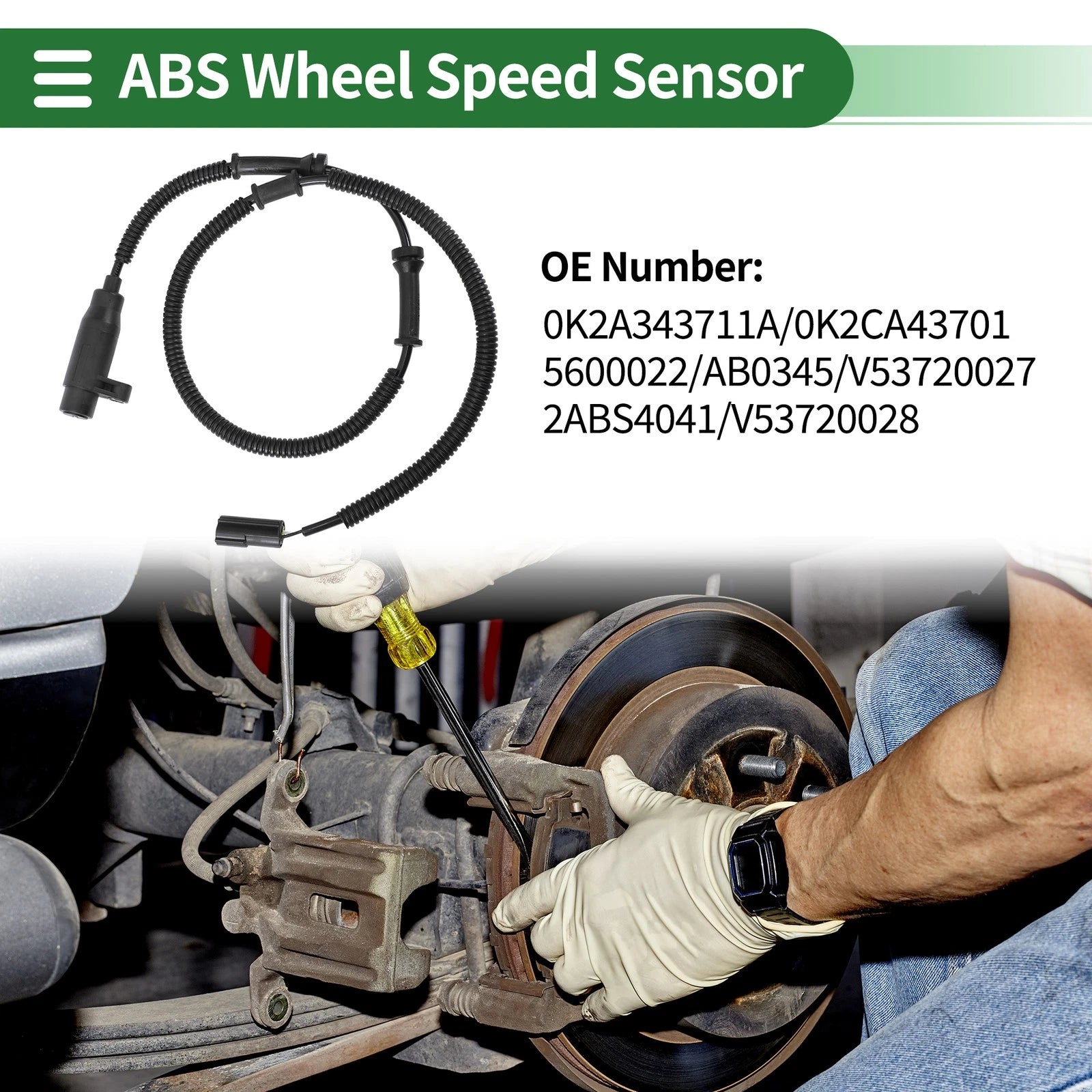 ABS Wheel Speed Sensor for Kia Sephia (1994–2001) 0K2A343711A/0K2CA43701