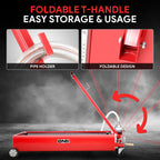20 Gallon Portable Oil Drain Pan for Car Truck with Manual Pump & Wheels