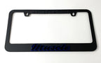 Matte Black License Plate Frame Premium with Blue Outline for Muscle Car (Universal)