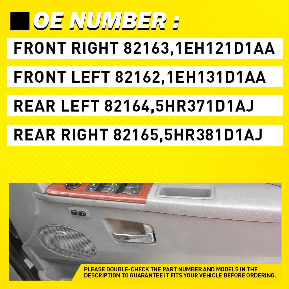 Set of 2 Inside Door Handles for Jeep Grand Cherokee (2005–2011) Beige Chrome