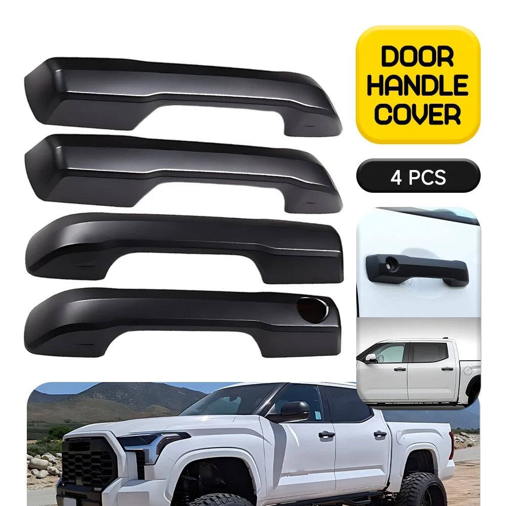 Set of 4 Matte Black Exterior Door Handle Covers for Toyota Tundra (2022–2024)