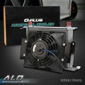 30 Row 10AN Engine Transmission Oil Cooler with 7" Fixed Fan Kit