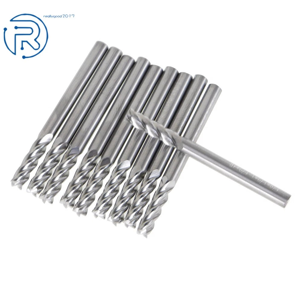 10 PCS 1/8" Carbide Square End Mill for