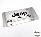Brushed Stainless Steel License Plate Cover for Jeep with Script Logo (2007–2024)