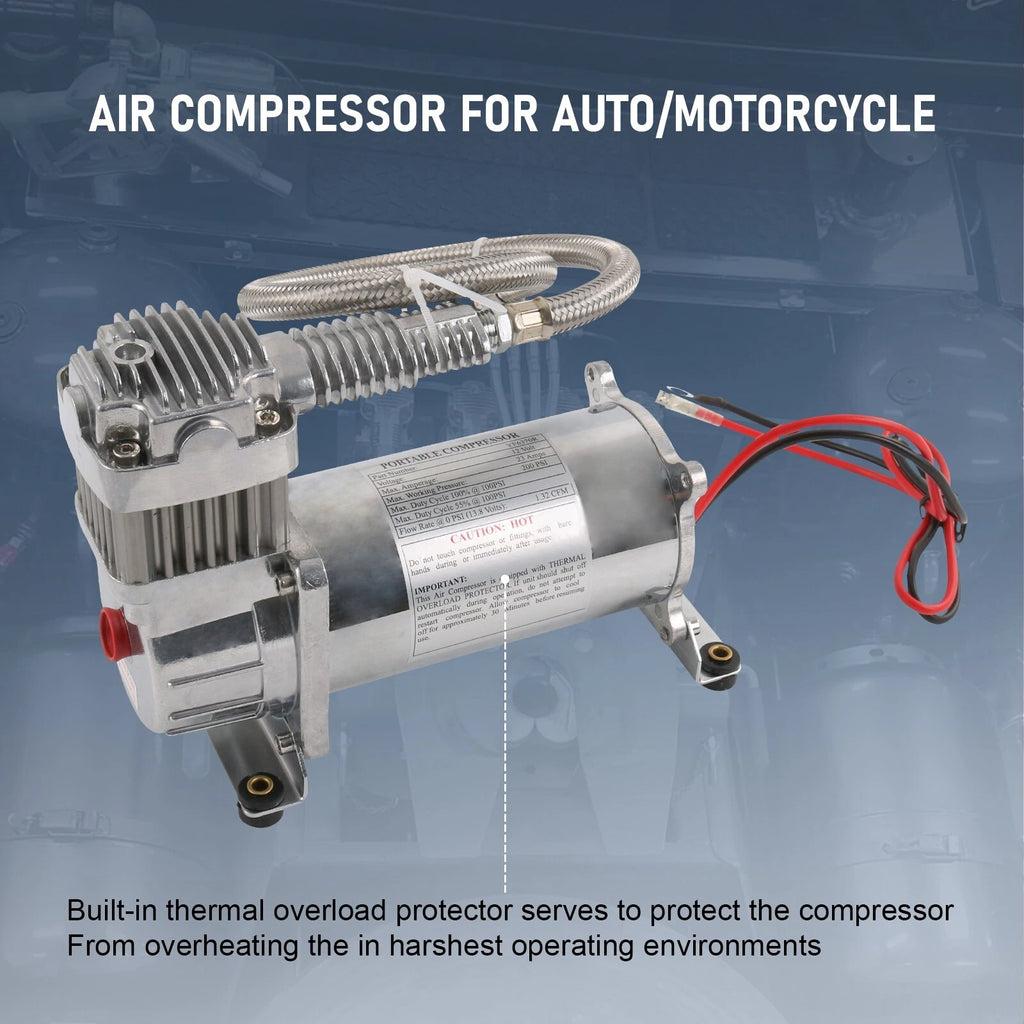 Air Compressor Kit for Train Horns & Bag Suspension (12V)