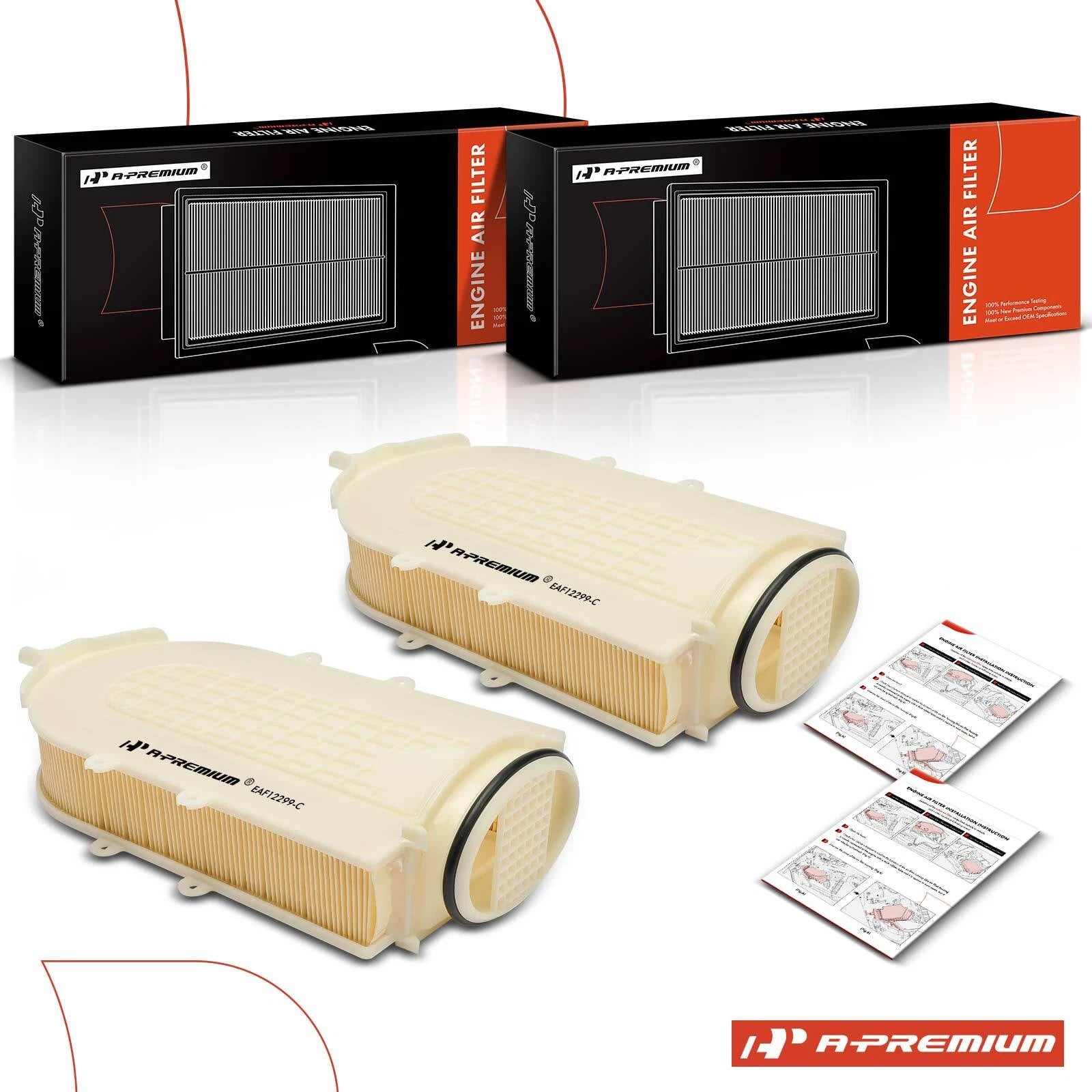 2X Engine Air Filter for BMW X5 X6 (2015–2020) V8 4.4L