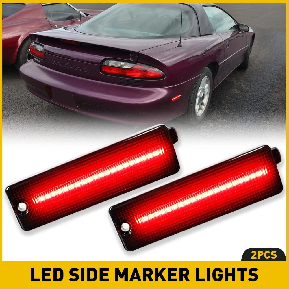 LED Smoke Black Rear Bumper Side Marker Lights for Chevy Camaro (1993–2002)