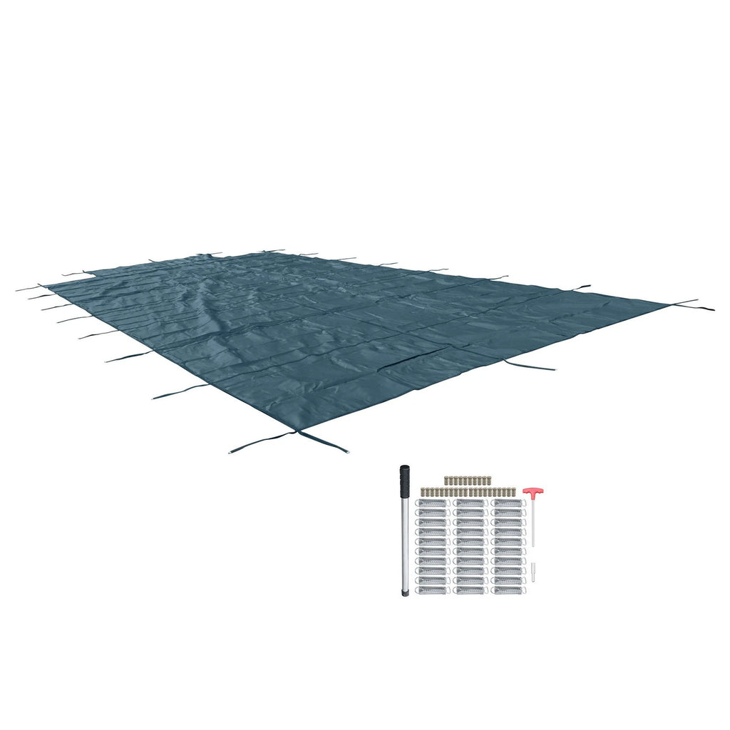 Inground Pool Cover Safety for Rectangle Swimming Pool (Mesh, Solid)