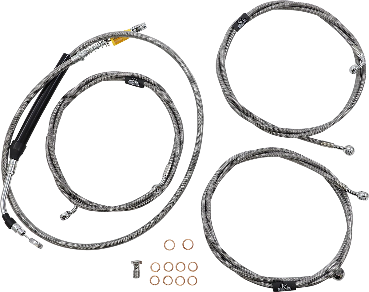 LA Choppers Handlebar Cable/Brake Line Kit for Harley (12" - 14" Ape Hanger)