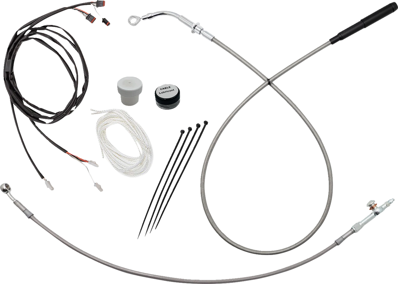 EZ Install Kit for Harley Davidson (12" Handlebars, Upper Clutch, Braided)
