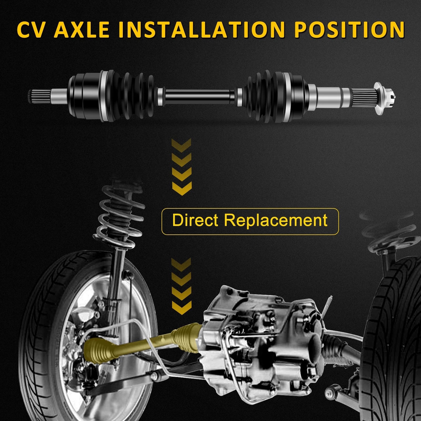 Set of 2 CV Axles for Yamaha Big Bear 350 (1998–2001)