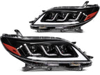 2X Full LED Headlights Assembly for Toyota Sienna (2011–2020) Black