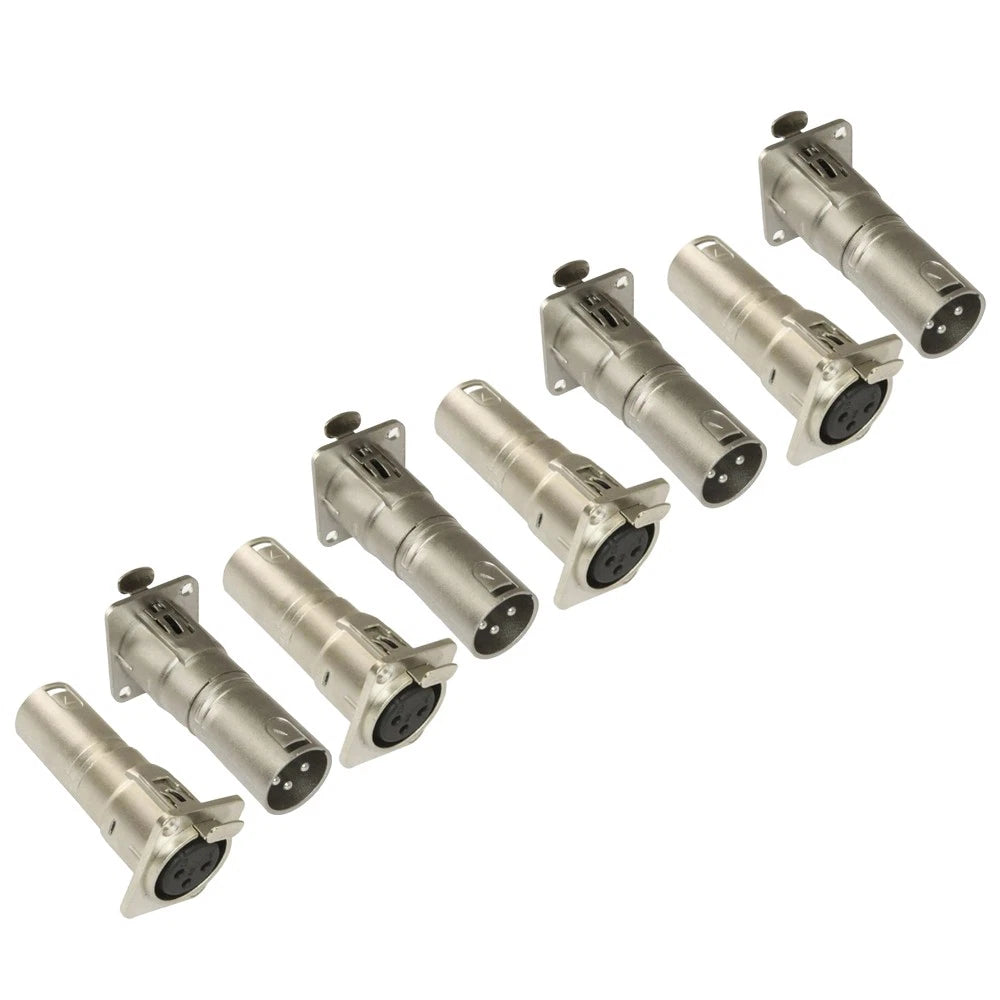 8x 3Pin XLR Female to Male Audio Pass Through Connector Adapter