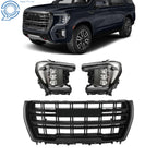 Set of 2 Black Housing LED Headlights for GMC Yukon (2021–2023)