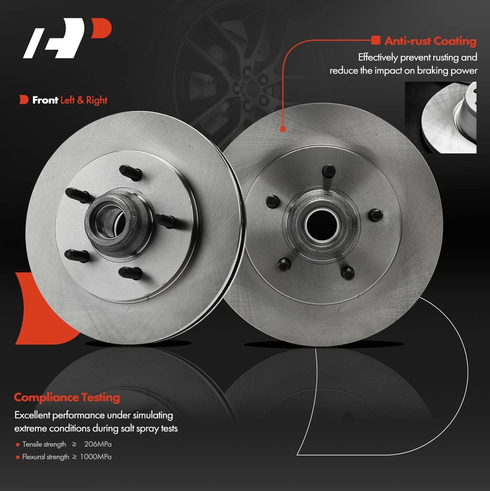 Front Disc Brake Rotors for Ford F-150, Expedition (2000-2003)