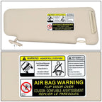 Left Driver Side Sun Visor for Toyota Highlander (2008–2013) OE Style Beige