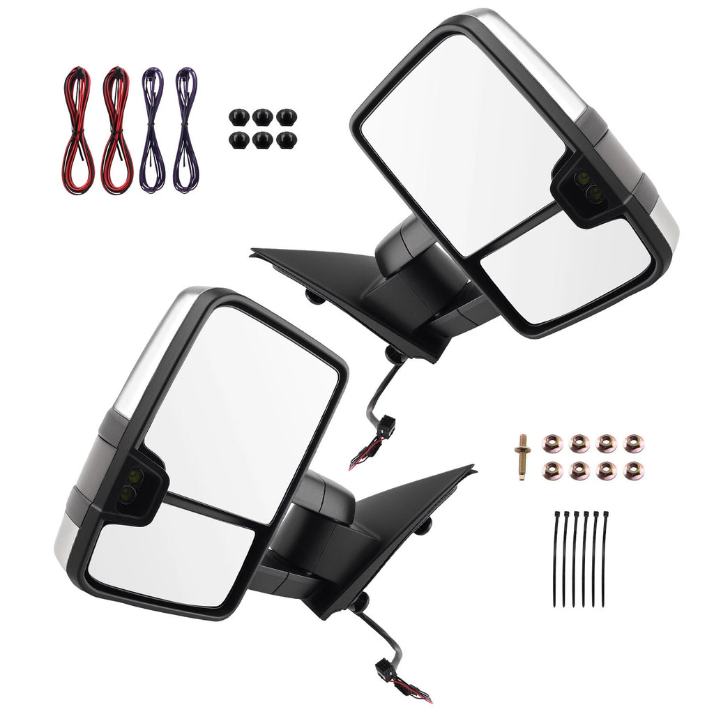 Side Mirror Pair for Chevy Silverado 2500HD 3500HD (2015–2019) Heated Arrow Light