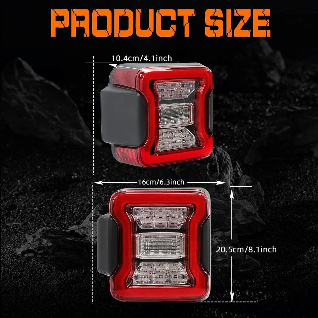 LED Tail Lights for Jeep Wrangler JK JKU (2007–2018) Rear Brake Turn Signal