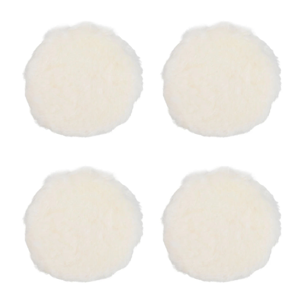 Set of 4 Lambswool Polishing Pads for Random Orbital Sander (Auto Repair)