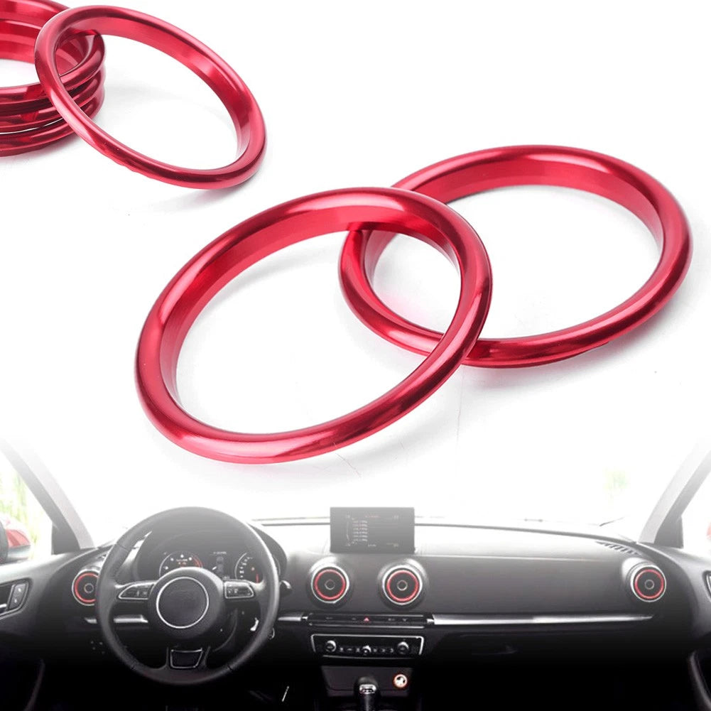 Set of 4 Red Air Vent Cover Outlet Rings for Audi A3 8V (2012–2019)