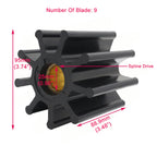 Water Pump Impeller Kit 2X for Johnson 6760-0001, Jabsco 125613-42762