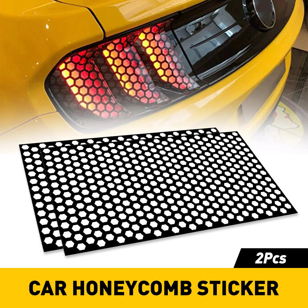 Tail Light Cover Sticker for Car Rear (Black Honeycomb)