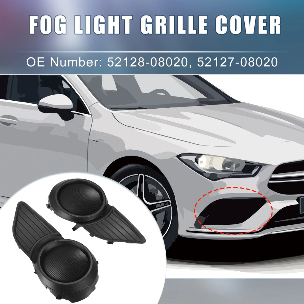Pair Fog Light Grille Covers for Toyota Sienna (2011–2020) 52128-08020 52127-08020