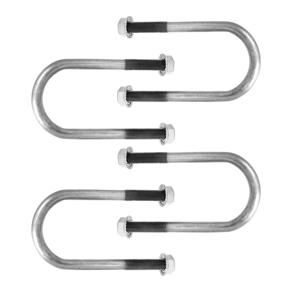 Set of 4 Trailer U Bolt Kit for 2 Inch Axle Tube (6 Inch Long)