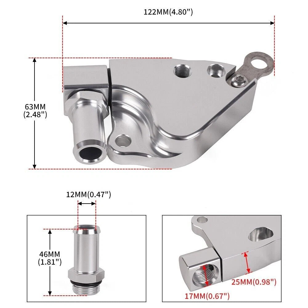 Intake Manifold Coolant Adapter Plate for Honda Acura K20 K24