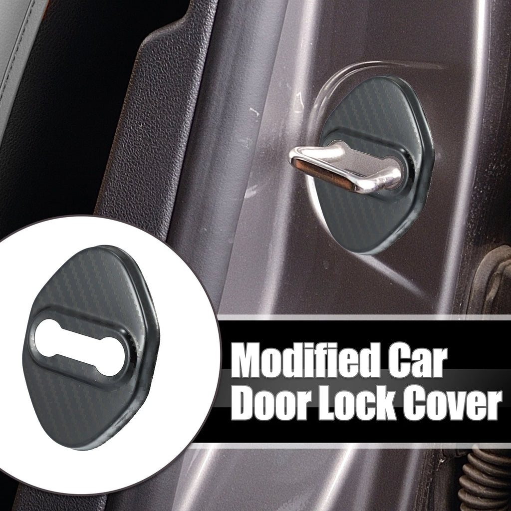 Set of 4 Car Door Lock Latch Covers for Ford Focus (2019–2021) Carbon Fiber