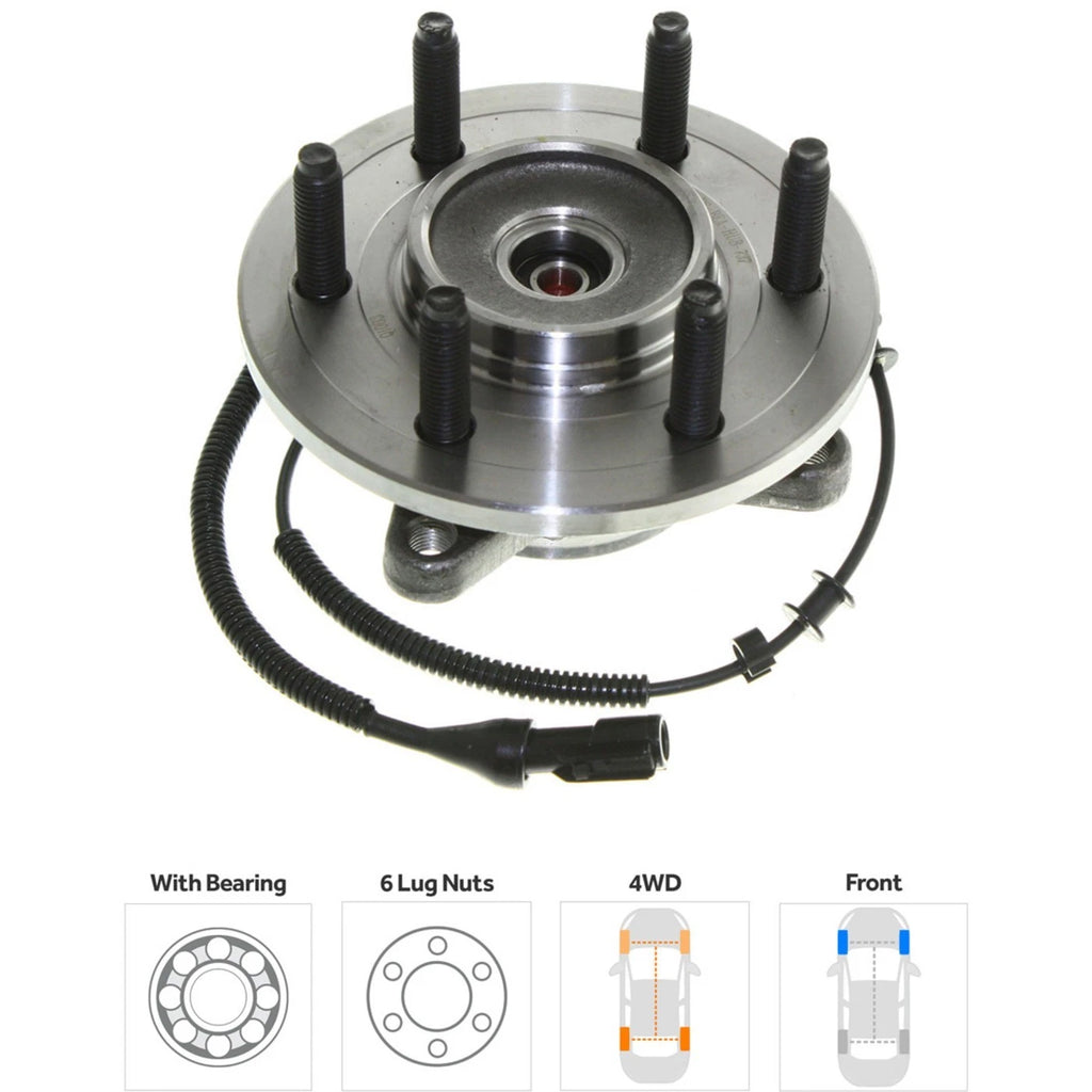 Set of 2 Wheel Hubs for Ford F-150 (2005–2008) Front 6 Lug 4WD