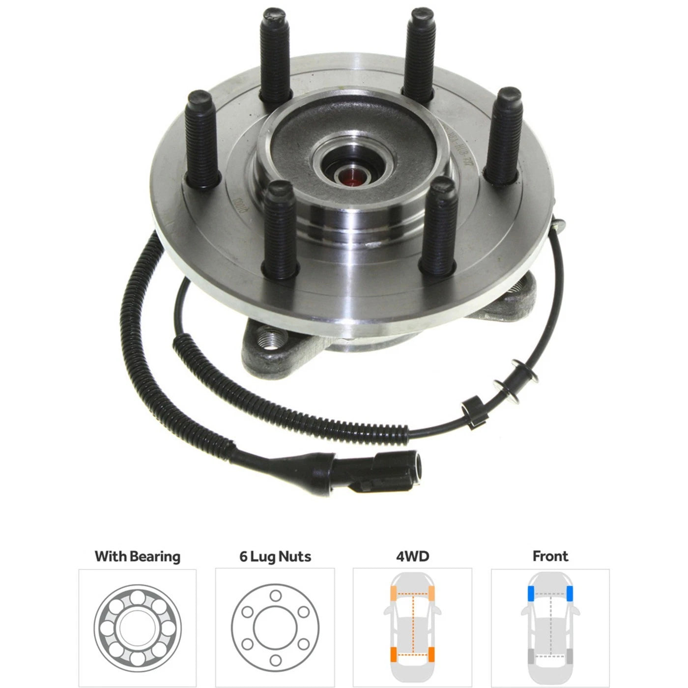 Set of 2 Wheel Hubs for Ford F-150 (2005–2008) Front 6 Lug 4WD