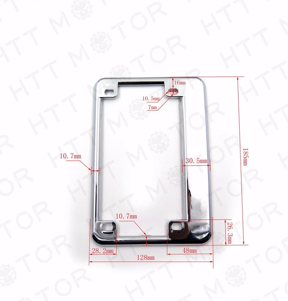 Chrome Motorcycle License Plate Frame for Honda Yamaha Harley