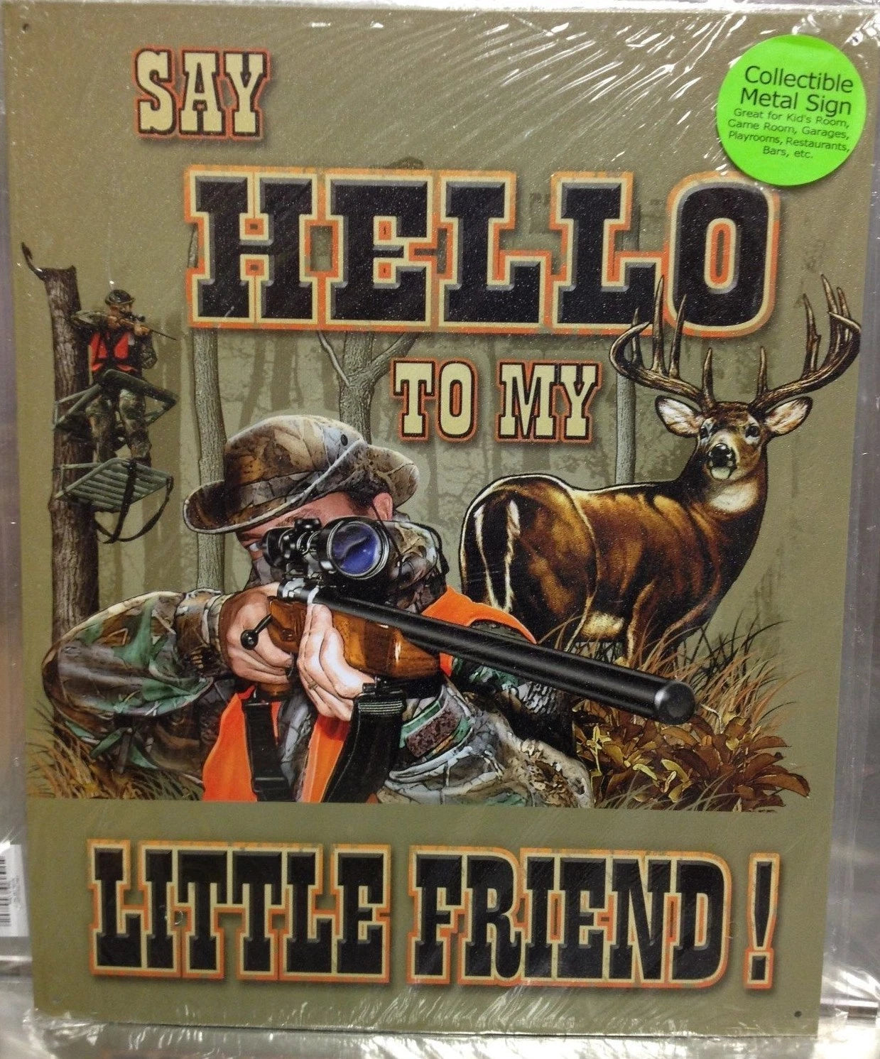 Vintage Replica Tin Metal Sign Say Hello Little Friend 98430